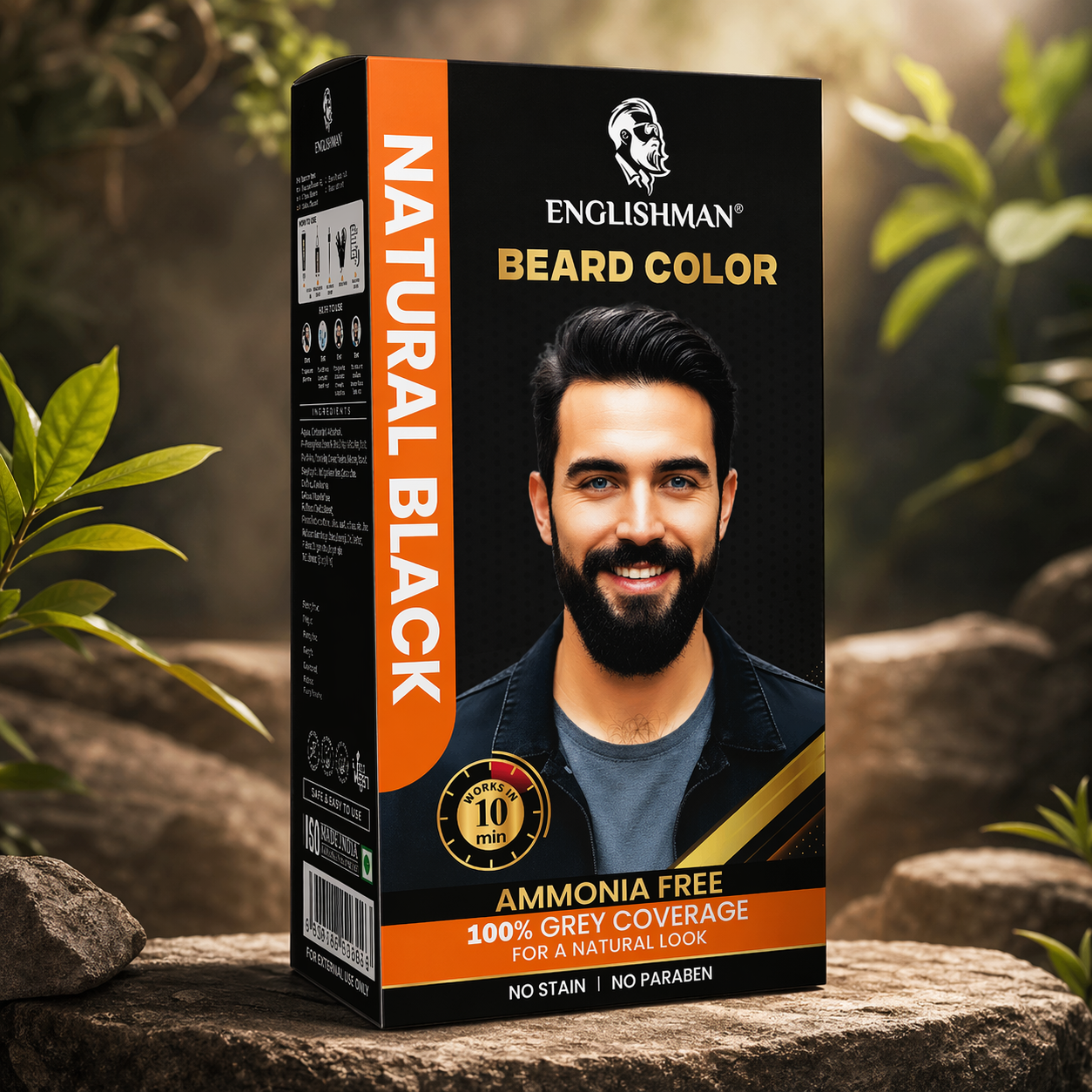 Englishman Natural Black Beard Color – Ammonia-Free | 100% Grey Coverage in 10 Minutes